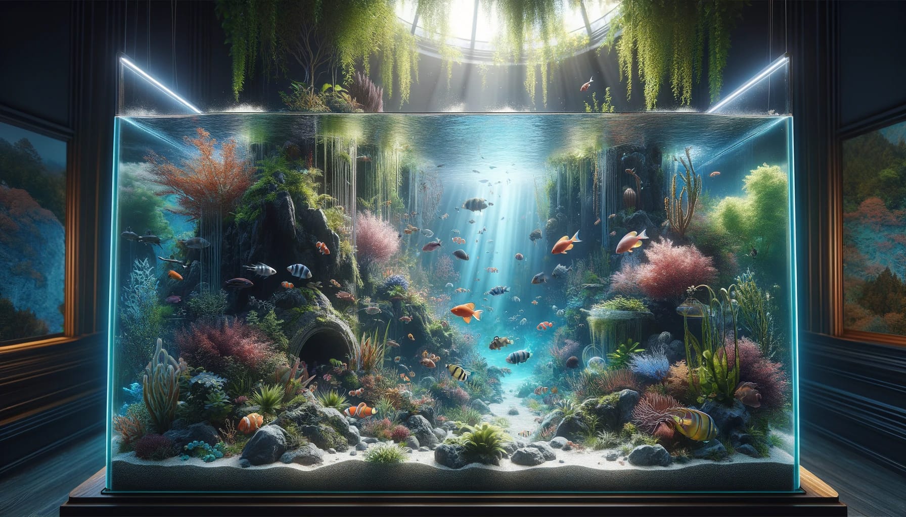 I Benefici dell'Aereatore in Acquario: Perché è Importante per i Pesci 1 DALL·E 2024 01 08 10.14.13 realistic ultra HD aquarium 16 9 aspect ratio